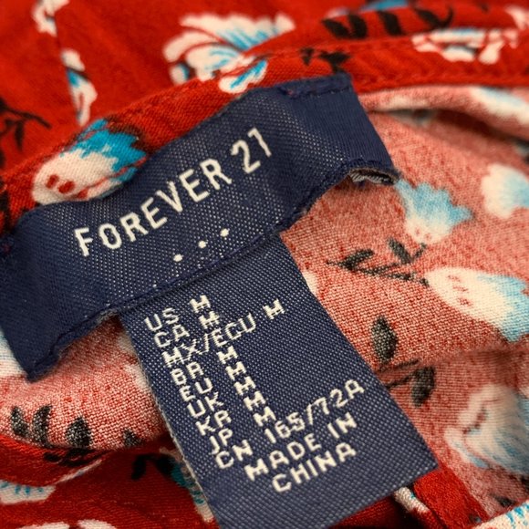 Forever 21 Cute Short Romper Medium Short Sleeve Low V-Neck Buttons Open Back - Picture 4 of 13